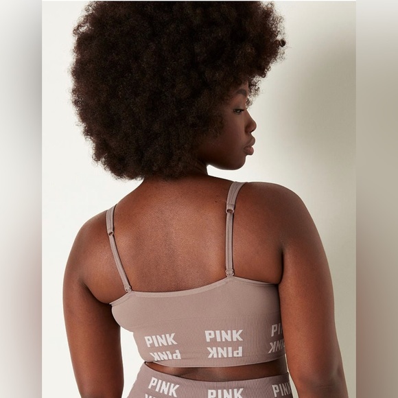 VS Pink Iced Coffee Seamless Sports Bra & Seamless High Waist Leggings - Picture 8 of 13